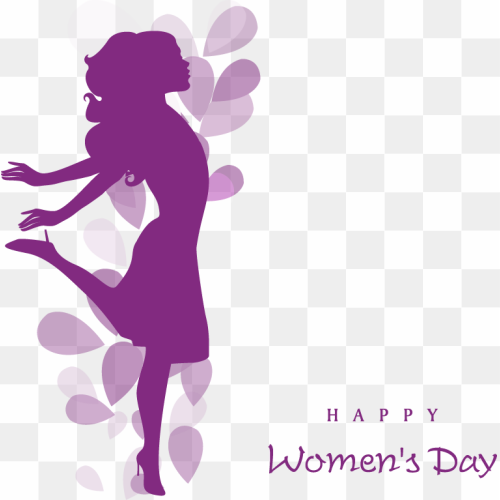 Happy women's day, International Womens Day Happiness Quotation Woman Wish, Women's Day decorative elements, love, purple png