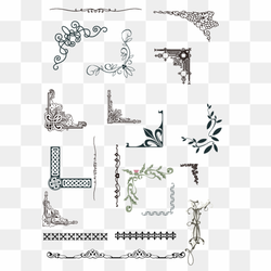 Euclidean, Texture pattern border corner, assorted corner background design lot, border, frame, angle