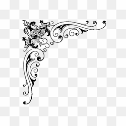 Drawing, Corner Border, monochrome, arabesque, point png