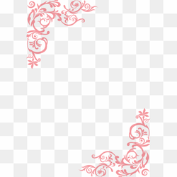 Decorative corner, pink, flowers, vine png