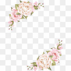 Flowers corner frame, png