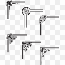 Corner ornaments black, png