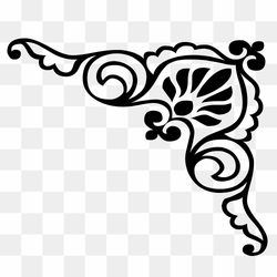Floral design, corner, purple, leaf, monochrome png