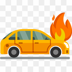 Compact car insurance motor vehicle service car on fire