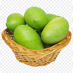 Green mango with leaf