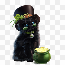 Cat Kitten Art, st patrick's day, animals, cat Like Mammal, carnivoran png