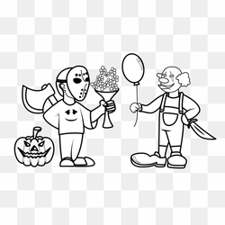 Halloween Coloring Pages PNG HD Isolated
