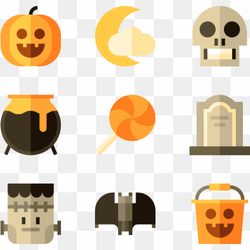 Halloween Icons PNG Isolated Image