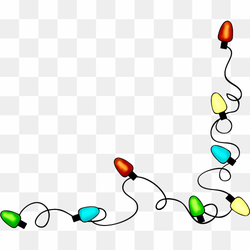 Christmas Lights Frame PNG Image