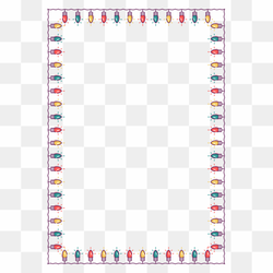 Christmas Lights Frame PNG Isolated File