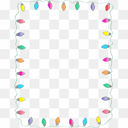 Christmas Lights Frame PNG Isolated HD