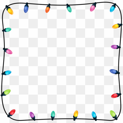 Christmas Lights Frame PNG Isolated Photo