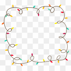 Christmas Lights Frame Transparent PNG