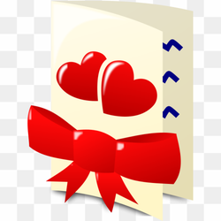 A white letter with hearts