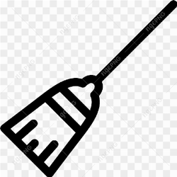 Black Broom Vector PNG Clipart