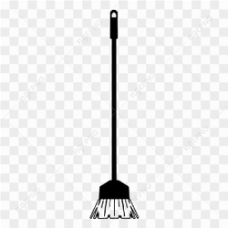 Black Broom Vector PNG Transparent Image
