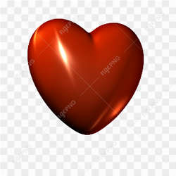 3D Red Heart PNG File