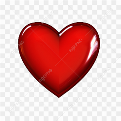 3D Red Heart PNG Transparent Image