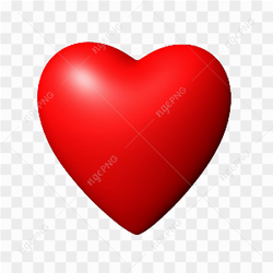 3D Red Heart PNG Image