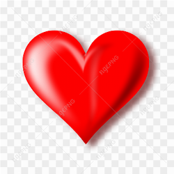 3D Red Heart Transparent Background