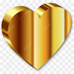 Abstract Gold Heart PNG Image