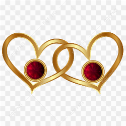 Abstract Gold Heart PNG Transparent Image