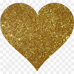 Glitter Gold Heart PNG Clipart