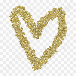 Glitter Gold Heart Transparent Background