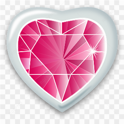 Pink Diamond Heart PNG Transparent Image