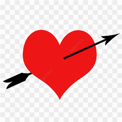 Red Heart Arrow PNG Pic