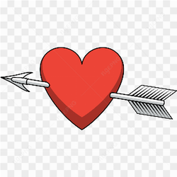 Red Heart Arrow PNG Transparent Image