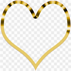 Shiny Gold Heart PNG Clipart