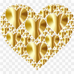 Shiny Gold Heart PNG File