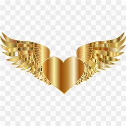 Shiny Gold Heart PNG Image