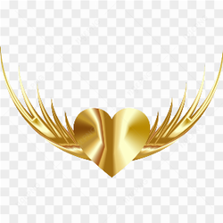 Shiny Gold Heart PNG Photos