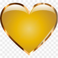 Shiny Gold Heart Transparent PNG