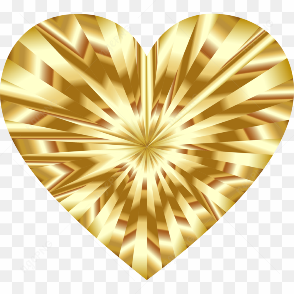 Vector Gold Heart Transparent Background