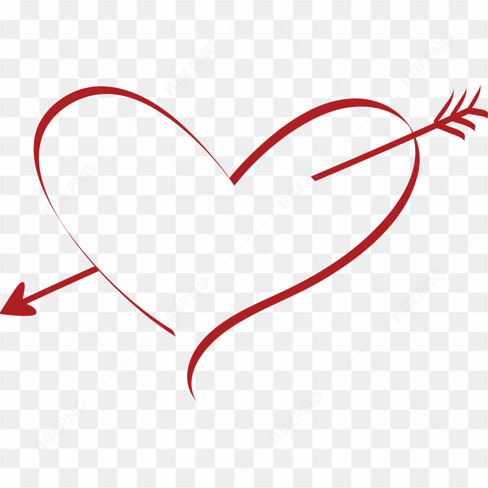 Vector Heart Arrow PNG Transparent Image