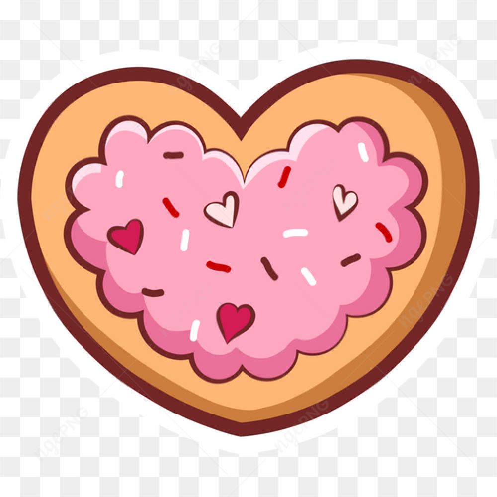 Vector Heart Cookie Transparent PNG