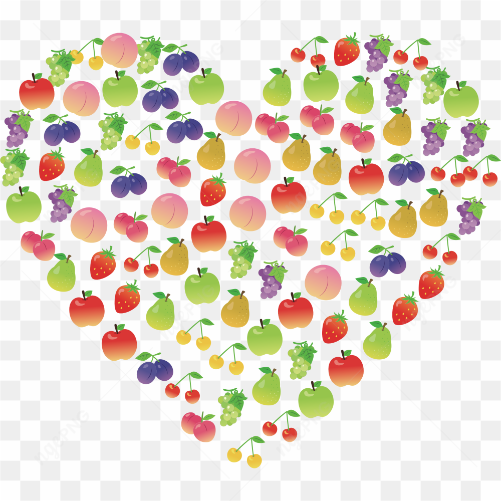 Vector Heart Fruit PNG File
