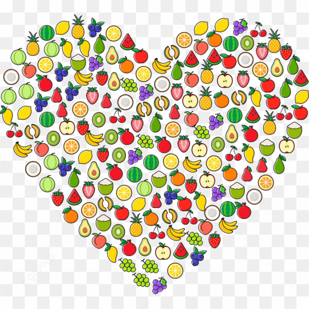 Vector Heart Fruit PNG Transparent Image