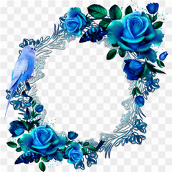 Floral Royal Blue Wedding Background Design PNG Pic