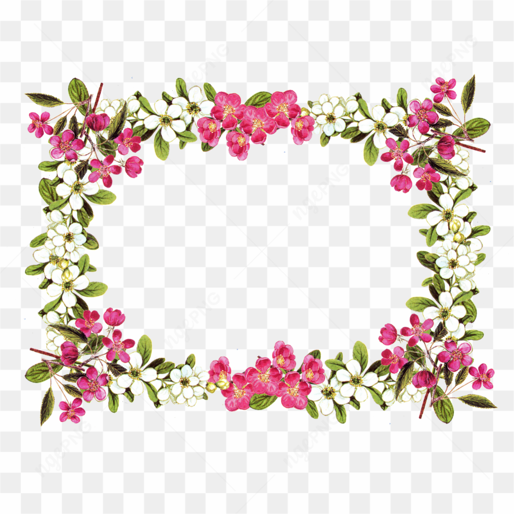 Wedding Floral Border PNG File