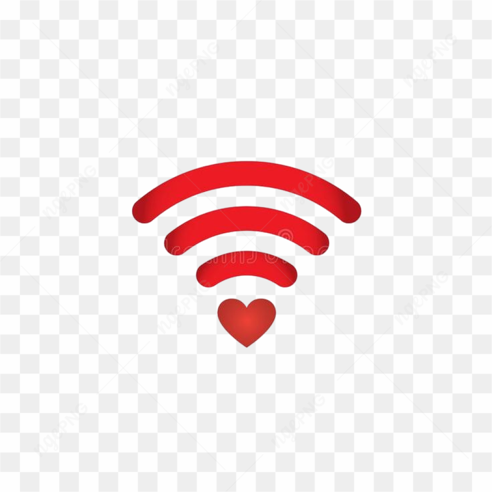 Wi-Fi in red and in the shape of a heart