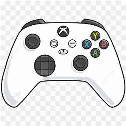 White xbox handle with colored buttons