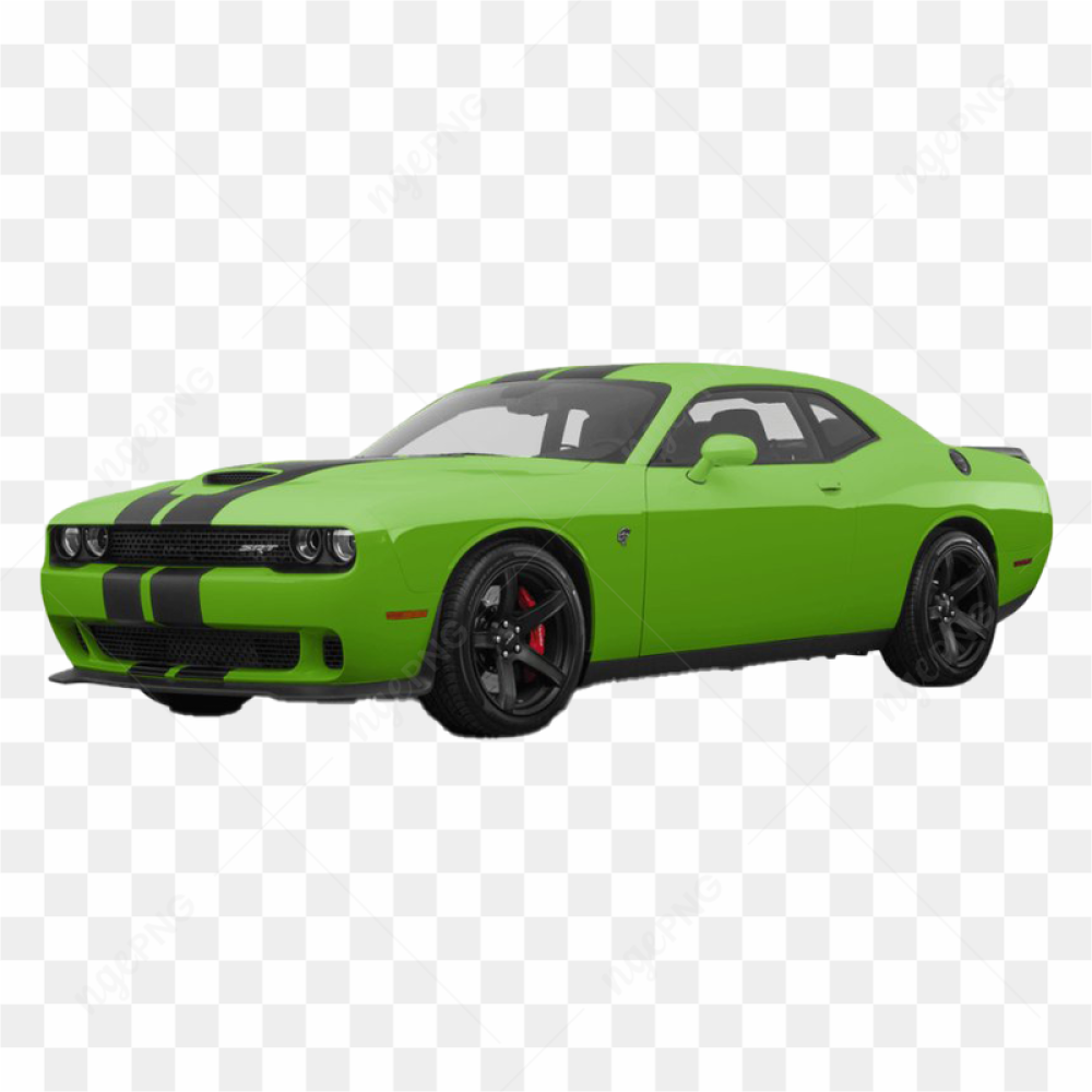 Green challenger car