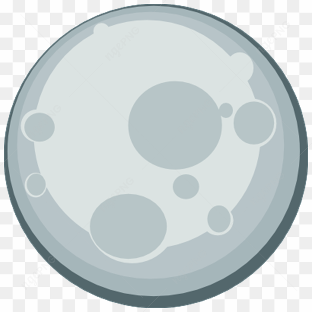 Cartoon white moon