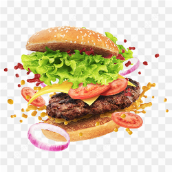 Floating beef burger