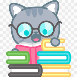 Clever cat read books