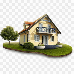 Beige house with manicured lawn